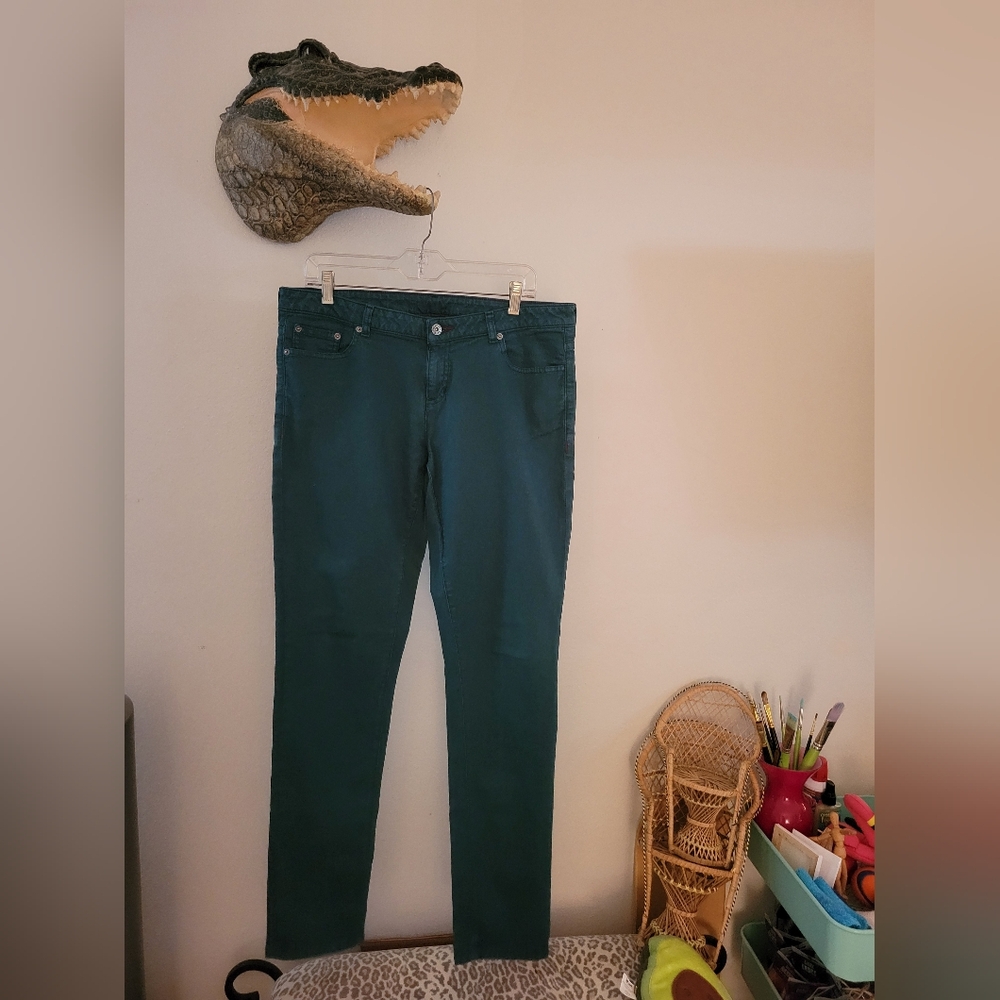 The North Face Jeans Womens Size 14 Green Denim Skinny